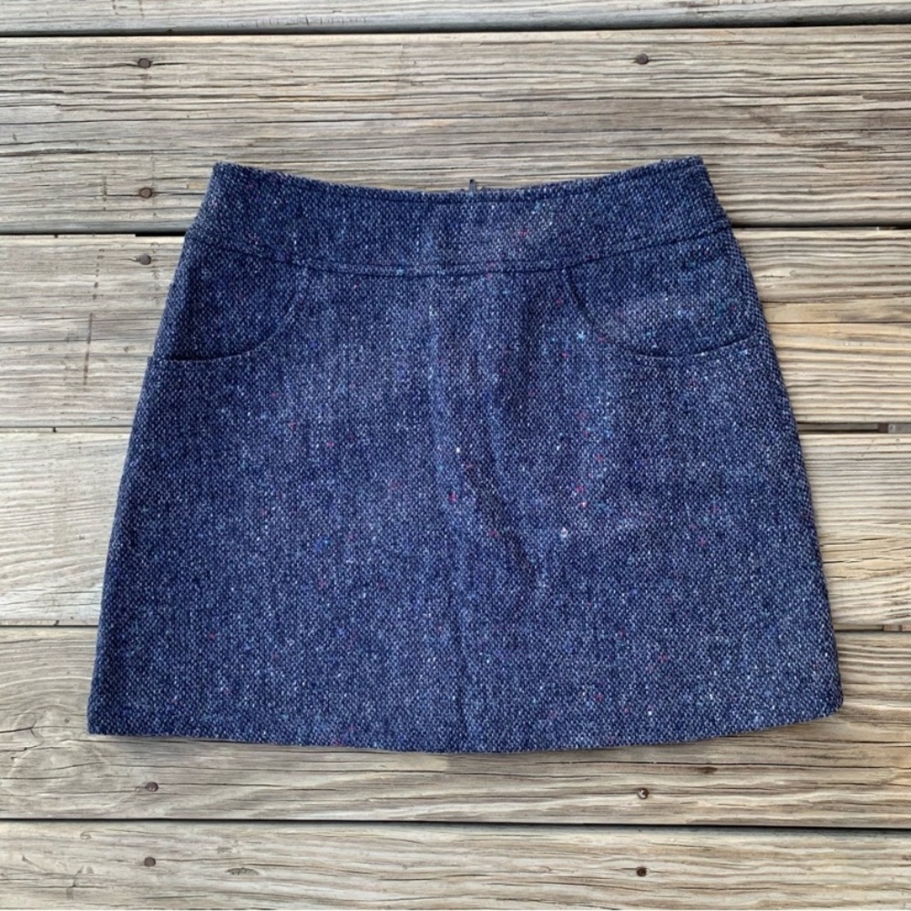 Classic Blue Tweed Skirt